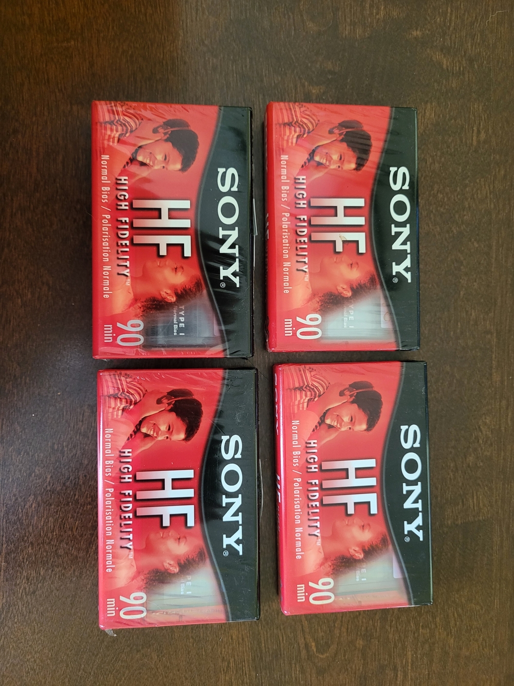 Sony Red and Black HF 90 Audio Cassette Pack (4)